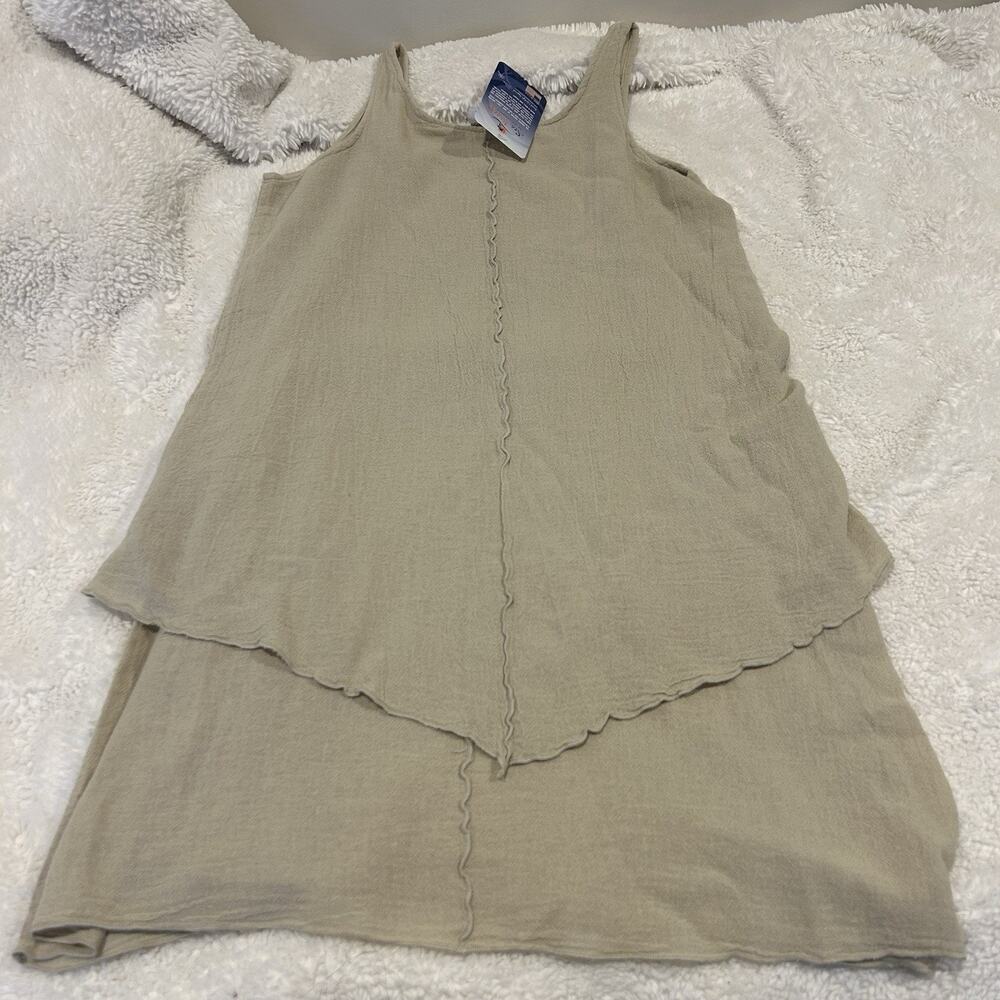 Sea Breeze of CA Womens Swim Coverup Large Tan/Beige Cotton Beach USA - Picture 2 of 7